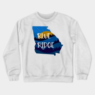 The Sun Rises on Blue Ridge Georgia Print Crewneck Sweatshirt